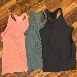 Women's Small TALL Racerback Tank Top Set - Pink, Green, Black